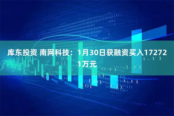 库东投资 南网科技：1月30日获融资买入172721万元