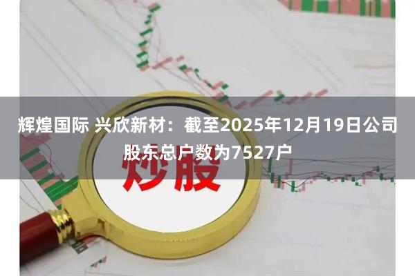 辉煌国际 兴欣新材：截至2025年12月19日公司股东总户数为7527户